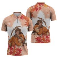 Cute Punch Monkey Zipper Polo Shirt Small But Bravo