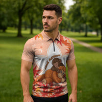 Cute Punch Monkey Zipper Polo Shirt Small But Bravo