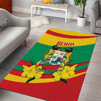 Benin National Day Area Rug Coat Of Arms Yellow Allamanda