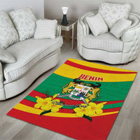 Benin National Day Area Rug Coat Of Arms Yellow Allamanda