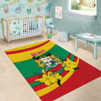 Benin National Day Area Rug Coat Of Arms Yellow Allamanda