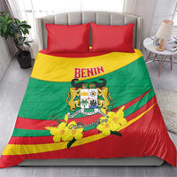 Benin National Day Bedding Set Coat Of Arms Yellow Allamanda