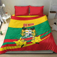 Benin National Day Bedding Set Coat Of Arms Yellow Allamanda