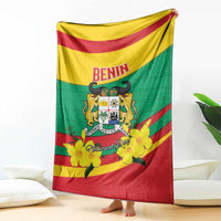 Benin National Day Blanket Coat Of Arms Yellow Allamanda