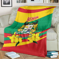 Benin National Day Blanket Coat Of Arms Yellow Allamanda