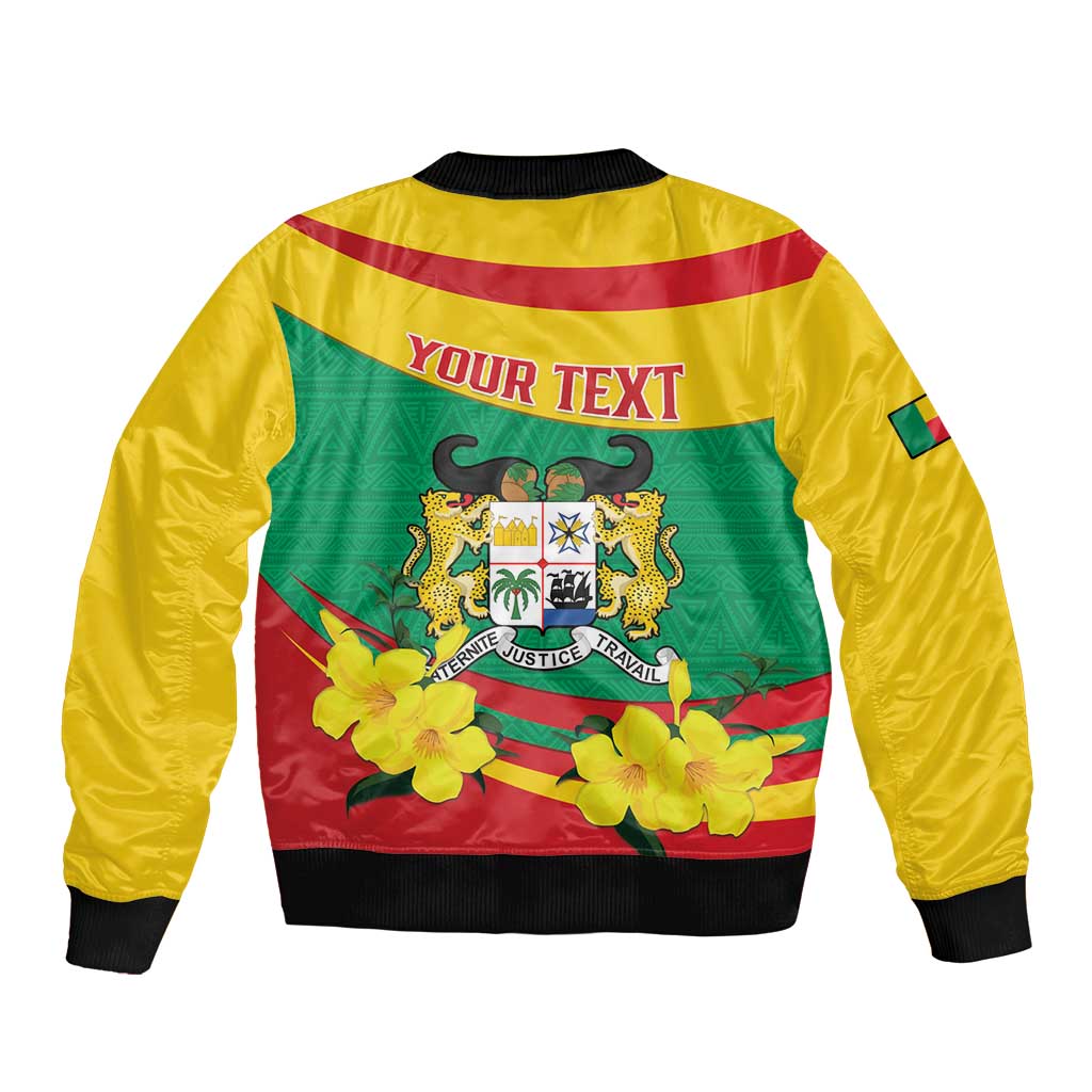 Personalised Benin National Day Bomber Jacket Coat Of Arms Yellow Allamanda
