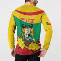 Personalised Benin National Day Button Sweatshirt Coat Of Arms Yellow Allamanda