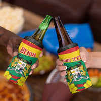 Personalised Benin National Day 4 in 1 Can Cooler Tumbler Coat Of Arms Yellow Allamanda