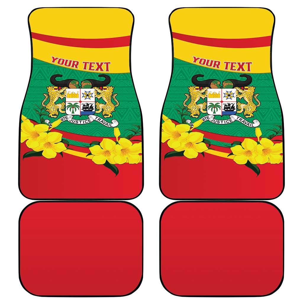 Benin National Day Car Mats Coat Of Arms Yellow Allamanda