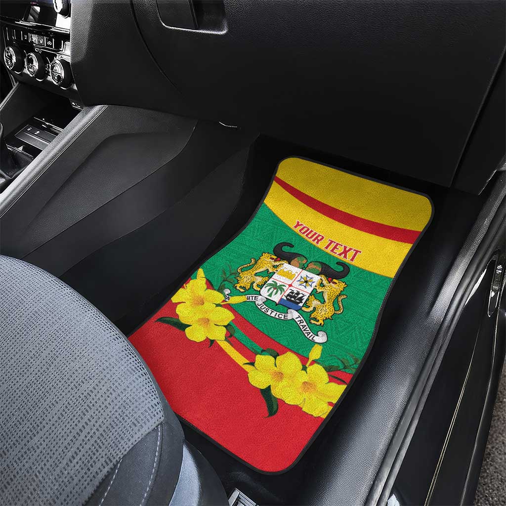 Benin National Day Car Mats Coat Of Arms Yellow Allamanda