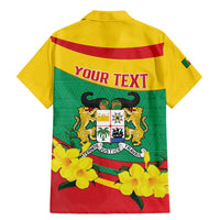 Personalised Benin National Day Family Matching Mermaid Dress and Hawaiian Shirt Coat Of Arms Yellow Allamanda