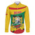 Personalised Benin National Day Family Matching Off Shoulder Maxi Dress and Hawaiian Shirt Coat Of Arms Yellow Allamanda