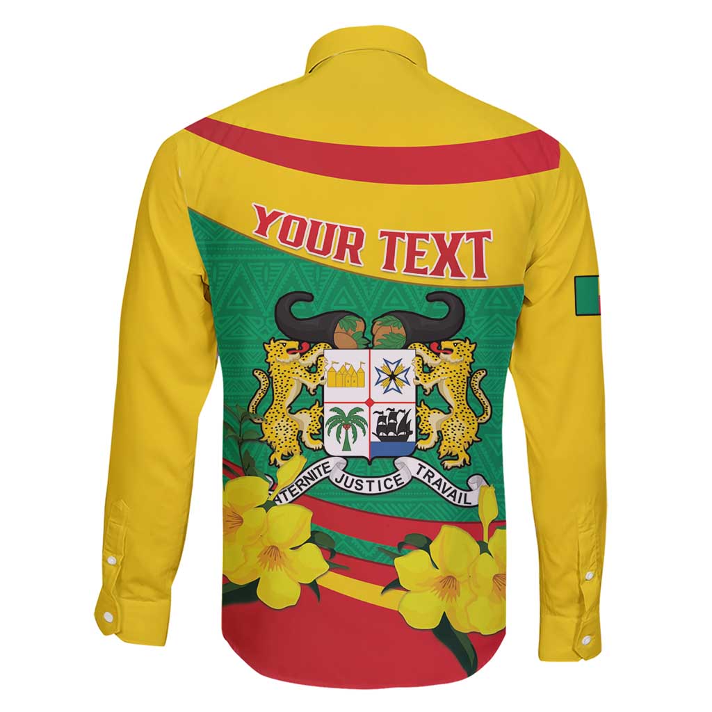 Personalised Benin National Day Family Matching Short Sleeve Bodycon Dress and Hawaiian Shirt Coat Of Arms Yellow Allamanda