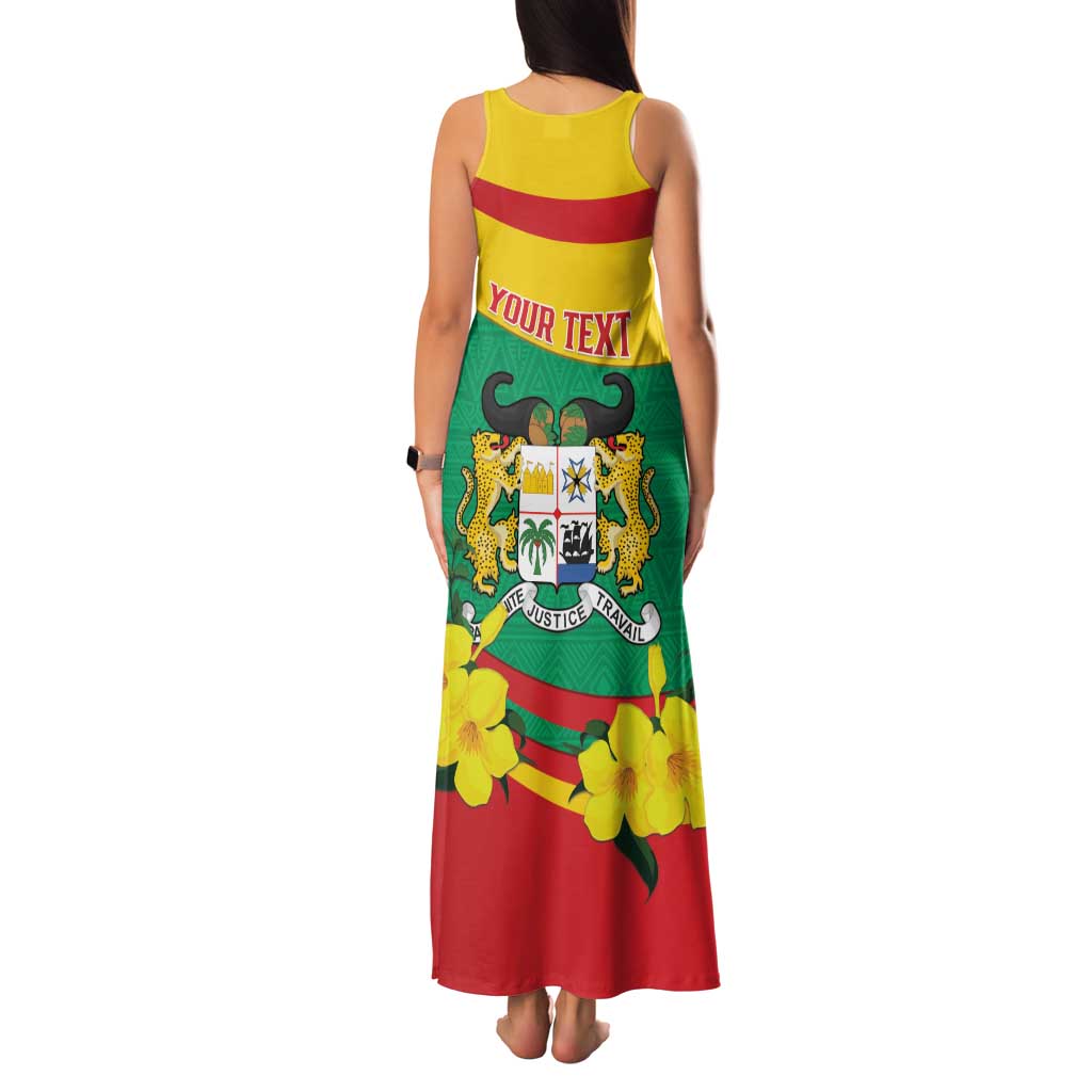 Personalised Benin National Day Family Matching Tank Maxi Dress and Hawaiian Shirt Coat Of Arms Yellow Allamanda