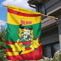 Benin National Day Garden Flag Coat Of Arms Yellow Allamanda