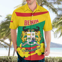 Personalised Benin National Day Hawaiian Shirt Coat Of Arms Yellow Allamanda