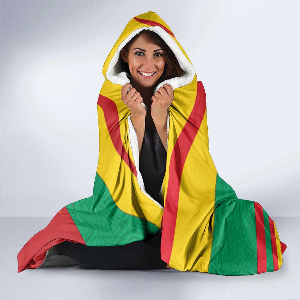 Benin National Day Hooded Blanket Coat Of Arms Yellow Allamanda