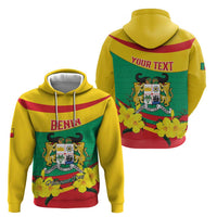 Personalised Benin National Day Hoodie Coat Of Arms Yellow Allamanda