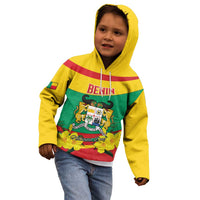 Personalised Benin National Day Kid Hoodie Coat Of Arms Yellow Allamanda