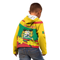 Personalised Benin National Day Kid Hoodie Coat Of Arms Yellow Allamanda