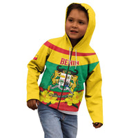 Personalised Benin National Day Kid Hoodie Coat Of Arms Yellow Allamanda