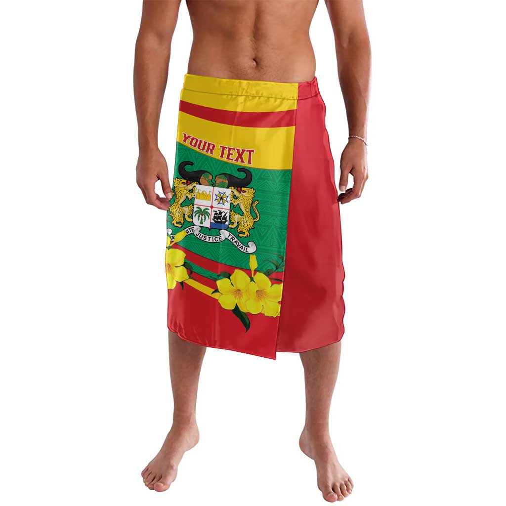 Personalised Benin National Day Lavalava Coat Of Arms Yellow Allamanda