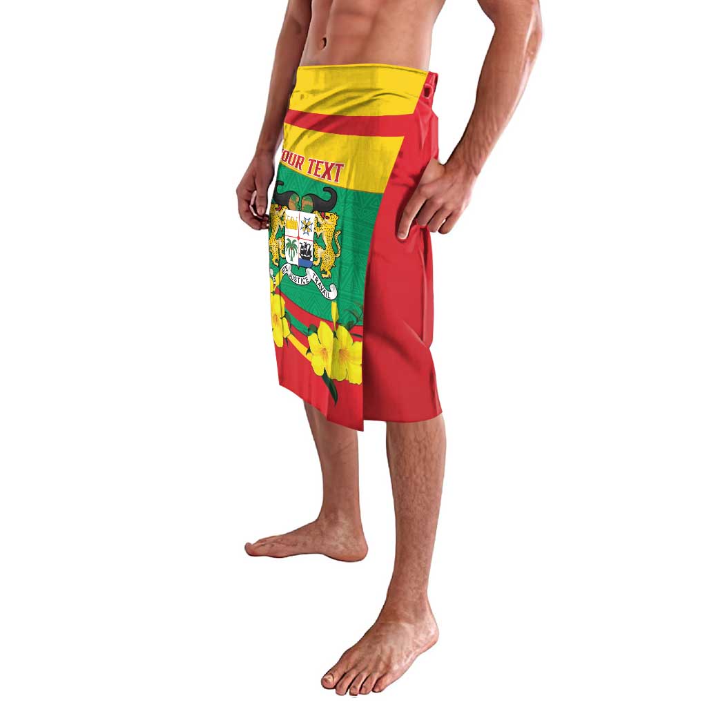 Personalised Benin National Day Lavalava Coat Of Arms Yellow Allamanda