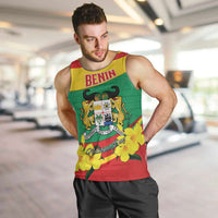 Personalised Benin National Day Men Tank Top Coat Of Arms Yellow Allamanda