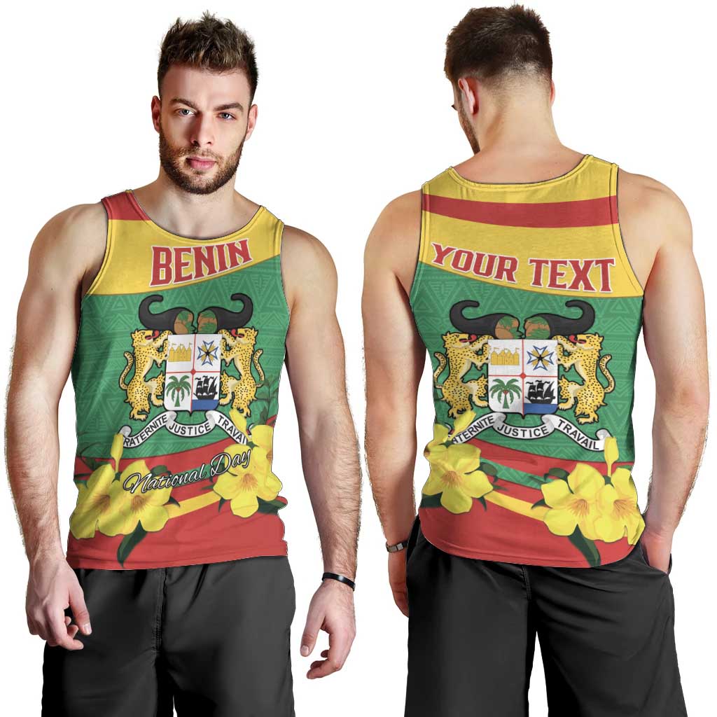 Personalised Benin National Day Men Tank Top Coat Of Arms Yellow Allamanda