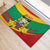 Benin National Day Rubber Doormat Coat Of Arms Yellow Allamanda