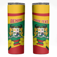 Personalised Benin National Day Skinny Tumbler Coat Of Arms Yellow Allamanda