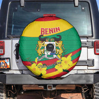 Benin National Day Spare Tire Cover Coat Of Arms Yellow Allamanda