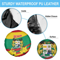 Benin National Day Spare Tire Cover Coat Of Arms Yellow Allamanda