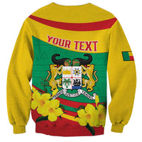 Personalised Benin National Day Sweatshirt Coat Of Arms Yellow Allamanda
