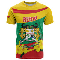 Personalised Benin National Day T Shirt Coat Of Arms Yellow Allamanda