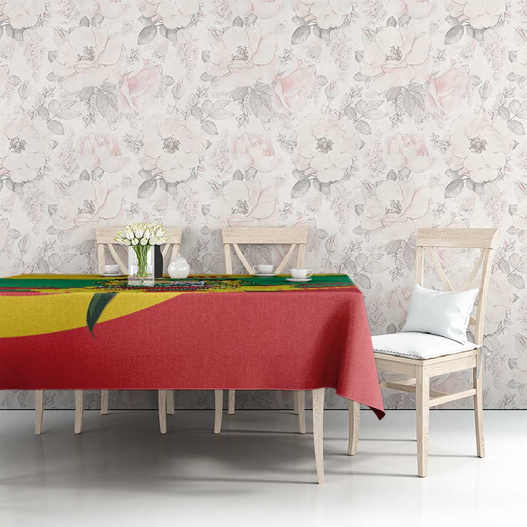 Benin National Day Tablecloth Coat Of Arms Yellow Allamanda