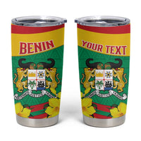 Personalised Benin National Day Tumbler Cup Coat Of Arms Yellow Allamanda