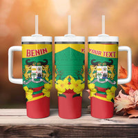 Personalised Benin National Day Tumbler With Handle Coat Of Arms Yellow Allamanda