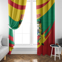 Benin National Day Window Curtain Coat Of Arms Yellow Allamanda