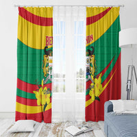Benin National Day Window Curtain Coat Of Arms Yellow Allamanda