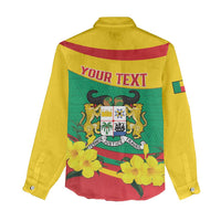 Personalised Benin National Day Women Casual Shirt Coat Of Arms Yellow Allamanda