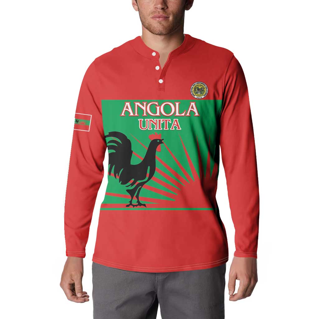 Personalised UNITA Angola Button Sweatshirt Party Flag Style