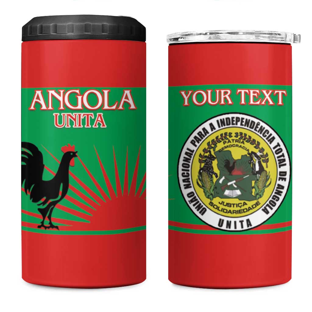 Personalised UNITA Angola 4 in 1 Can Cooler Tumbler Party Flag Style