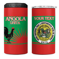 Personalised UNITA Angola 4 in 1 Can Cooler Tumbler Party Flag Style