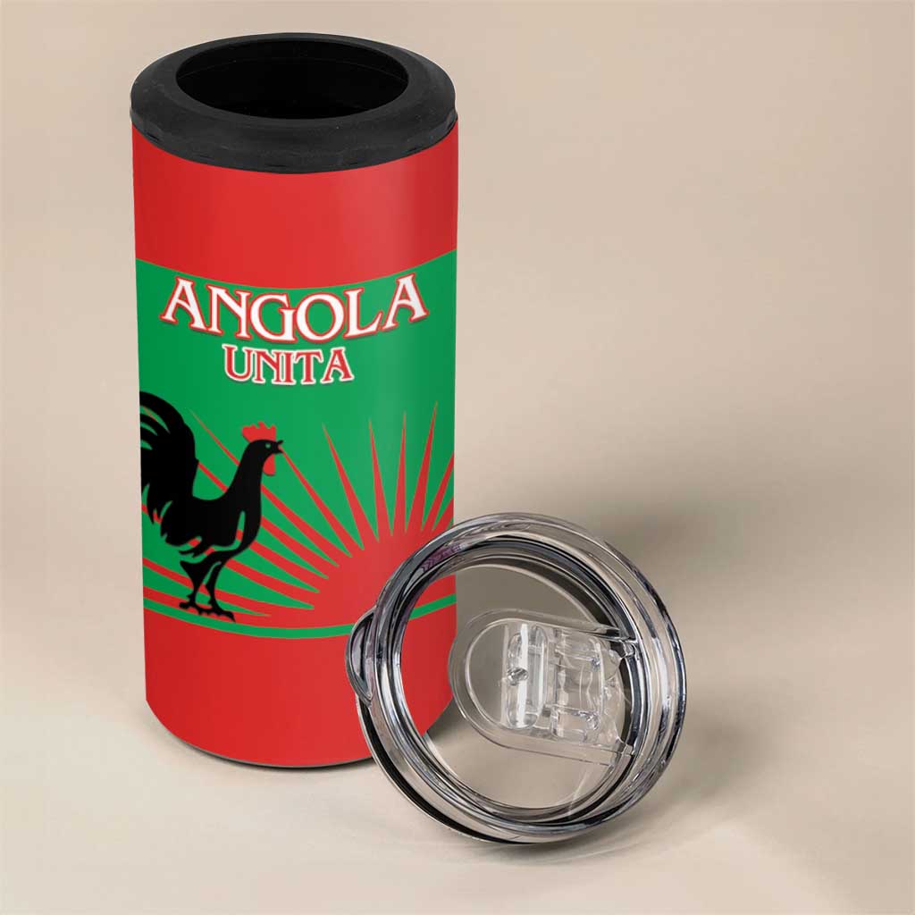 Personalised UNITA Angola 4 in 1 Can Cooler Tumbler Party Flag Style