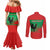 Personalised UNITA Angola Couples Matching Mermaid Dress and Long Sleeve Button Shirt Party Flag Style