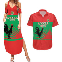 Personalised UNITA Angola Couples Matching Summer Maxi Dress and Hawaiian Shirt Party Flag Style