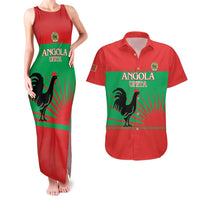 Personalised UNITA Angola Couples Matching Tank Maxi Dress and Hawaiian Shirt Party Flag Style