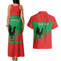 Personalised UNITA Angola Couples Matching Tank Maxi Dress and Hawaiian Shirt Party Flag Style