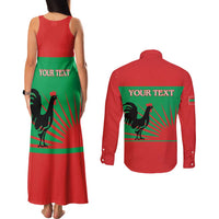 Personalised UNITA Angola Couples Matching Tank Maxi Dress and Long Sleeve Button Shirt Party Flag Style